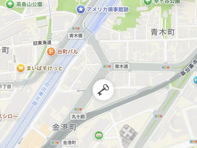 Apple の「探す」アプリで Nature Key の場所を地図上に表示した画面