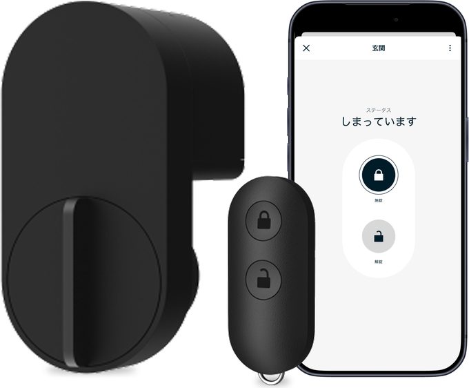 Nature Lock 本体と Nature Key、アプリ画面